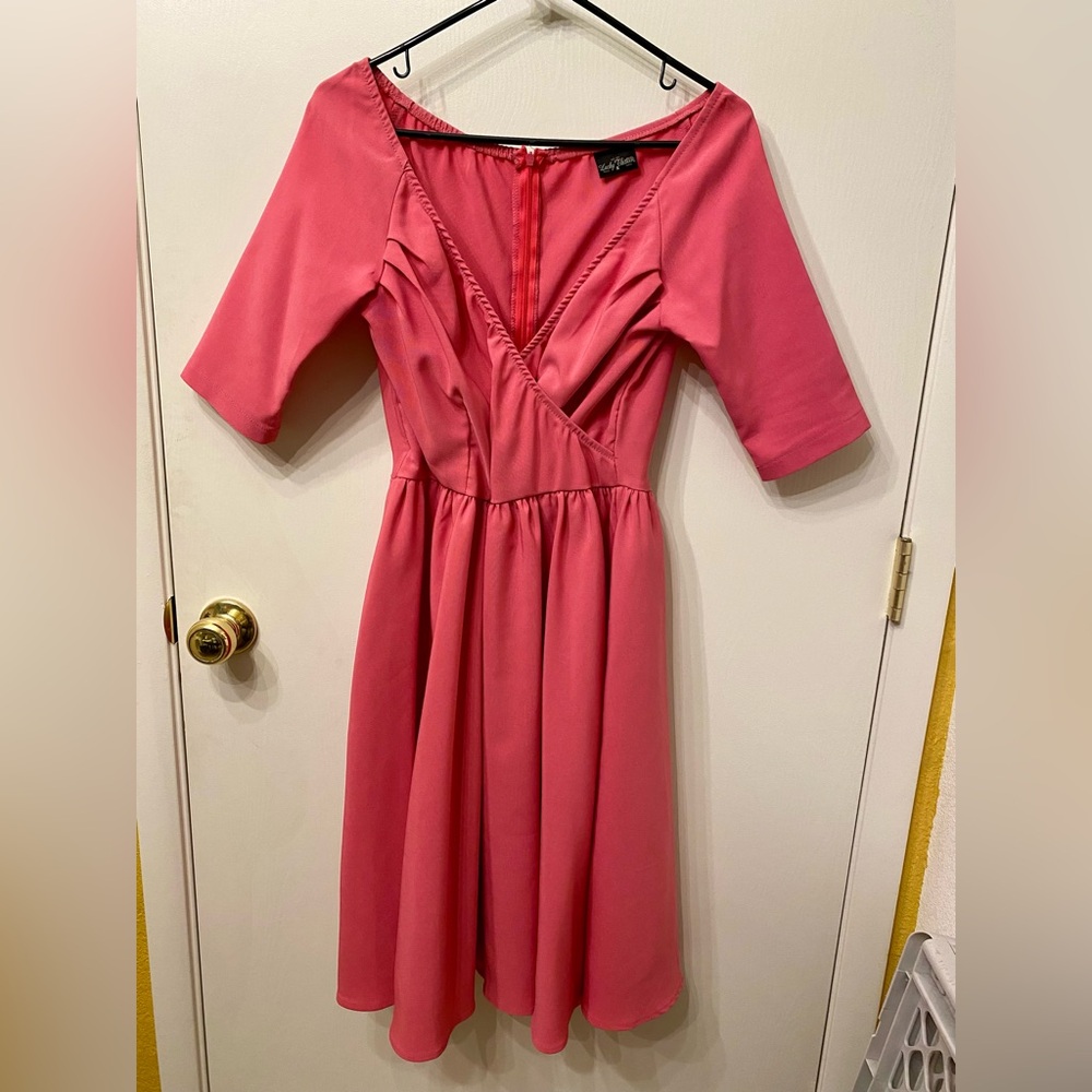 LUCKY 13 Loren Off the Shoulder Pink Bengaline Dress